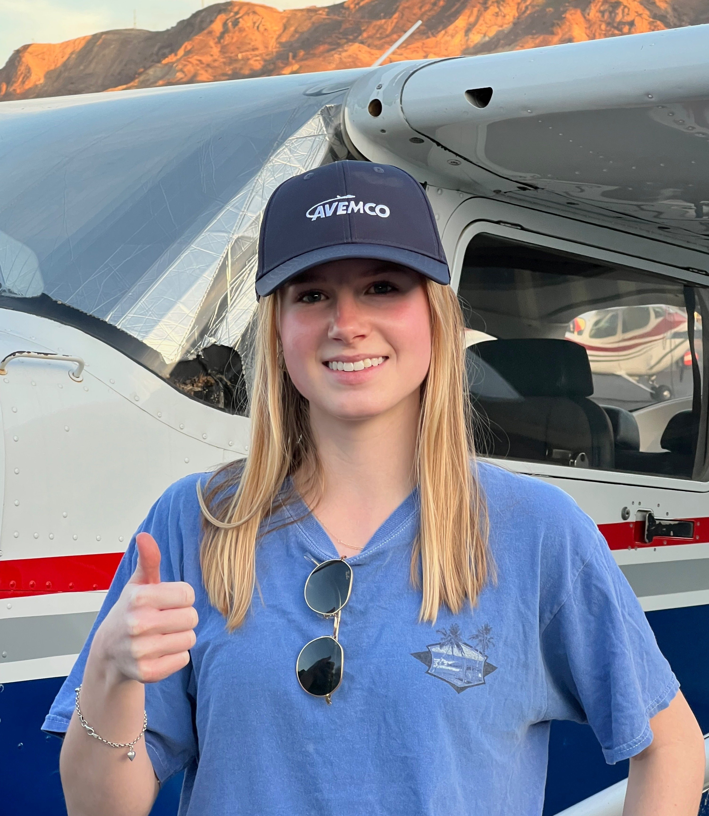 Pilot giving thumbs up